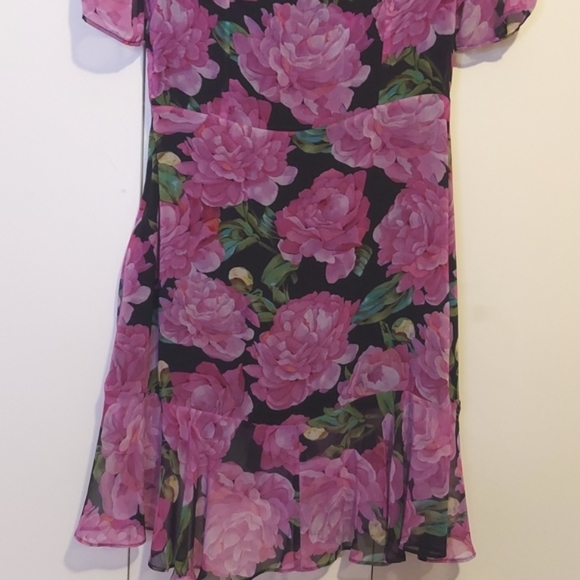 The Kooples Floral Print Short Sleeve Frilly Dress with Ruffle Details Size S/M - Picture 10 of 16